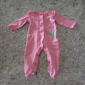 Carter’s Just One You Elephant Ruffles Snap Closure Pink Footed Pajamas